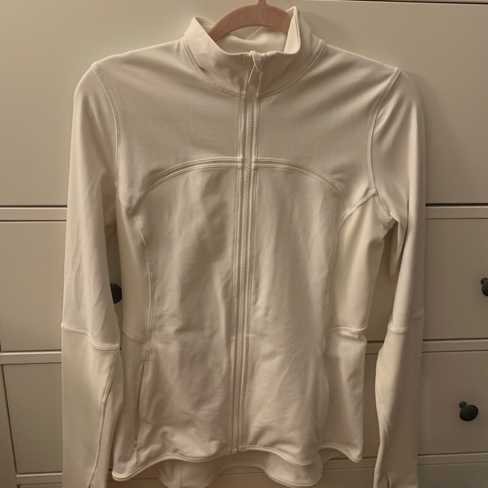 White Lululemon athletic jacket